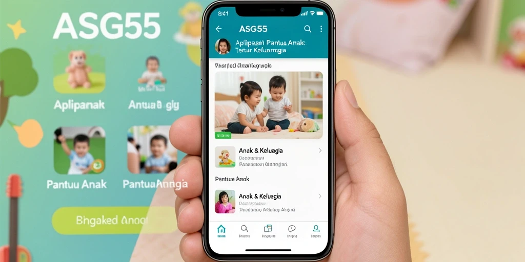 Antarmuka pengguna aplikasi ASG55 untuk pemantauan anak.