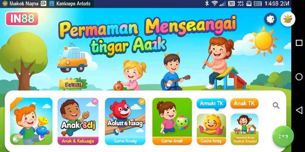 Antarmuka permainan IN88 yang menarik untuk anak-anak.