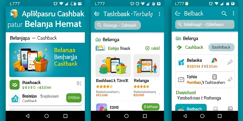Antarmuka pengguna L777 menampilkan fungsi Cashback dengan jelas dan menarik.