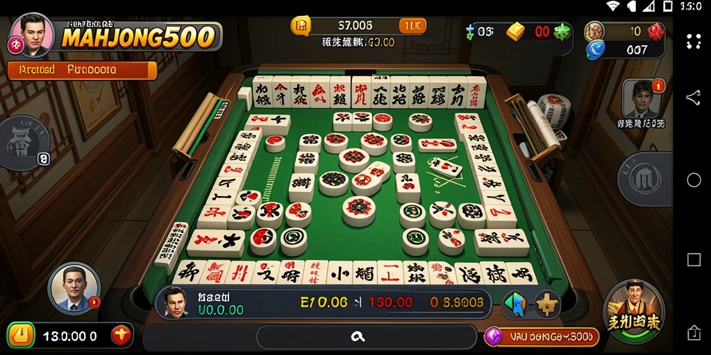 Antarmuka permainan MAHJONG500 yang menarik dan user-friendly.
